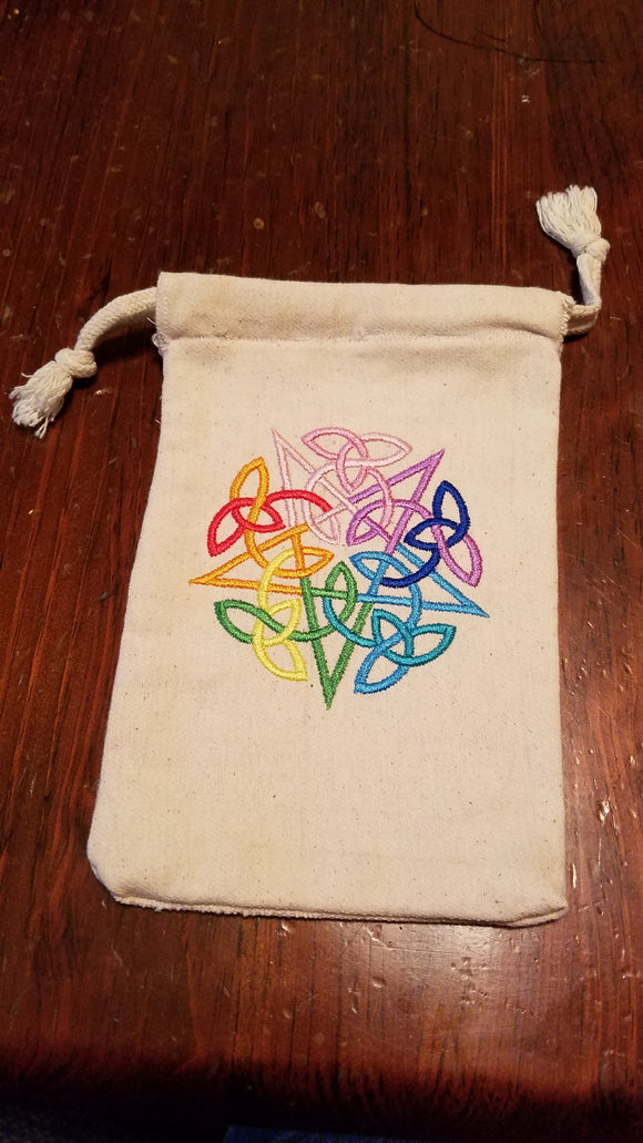 Rainbow Pentacle Tarot Bag.