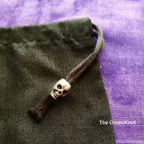 Hand Embroidered Skeleton Rose in Hand Tarot/Rune Bag.