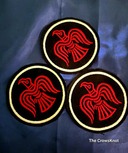 Iron-On Norse Raven Circle Patch - The Crows Knot