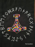 Rainbow Thor's Hammer Tarot/Rune Bag - The Crows Knot