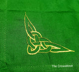 Embroidered Celtic World Tree Altar Cloth/Wrap - Green - The Crows Knot