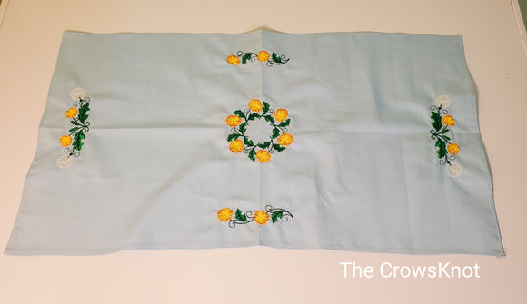 Dandelion Wish * Embroidered Altar Cloth *Table Runner* Blue * - The Crows Knot