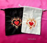 Fiery Hearts Small Rune Bag * Valentine's Special!* - The Crows Knot