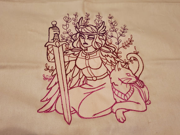 Embroidered Altar Cloth* Freyja* Norse Goddess* Heathen* Asatru* Pagan - The Crows Knot