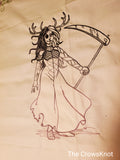 Embroidered Altar Cloth * Hela * Death Goddess * Heathen* Asatru * Pagan - The Crows Knot