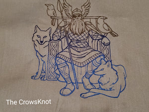 Embroidered Altar Cloth * Odin* All Father * Heathen * Asatru * Pagan - The Crows Knot