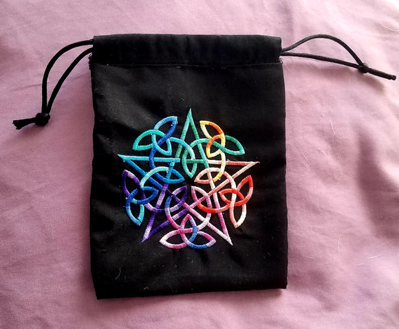 Rainbow Pentacle Tarot/Rune Bag.