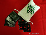 Embroidered Snaptun Loki * Mistletoe Tarot/Rune Bag - The Crows Knot