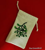 Embroidered Snaptun Loki * Mistletoe Tarot/Rune Bag - The Crows Knot