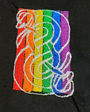 Large Rainbow Urnes Snake Tarot/Rune Bag - Black.