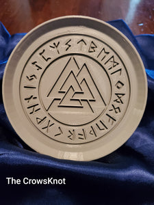 3D Printed Valknut Rune Circle Coasters *Odin* Heathen* - The Crows Knot