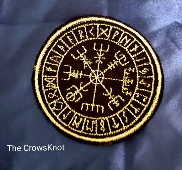 Iron-on Vegvisir Rune Circle Patch - The Crows Knot