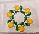 Dandelion* Embroidered Altar Cloth *Table Runner* Spring * Summer * Flower - The Crows Knot