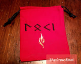 Red Snaptun Loki Tarot/Rune Bag.