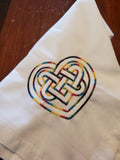 Rainbow Heart Knot Altar Cloth.