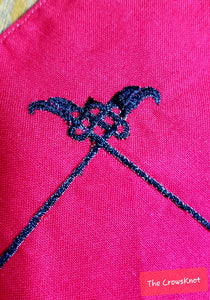 Two Celtic Ravens Altar Cloth/Wrap - Black/Red.