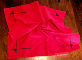 Two Celtic Ravens Altar Cloth/Wrap - Black/Red.